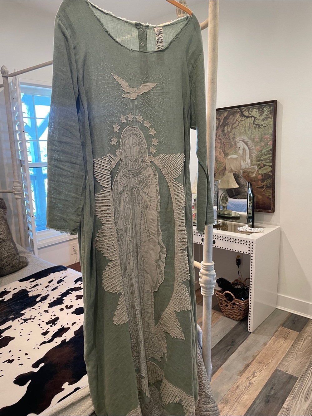 Magnolia Pearl Sage Green Maxi Dress with Cream Appliqué
